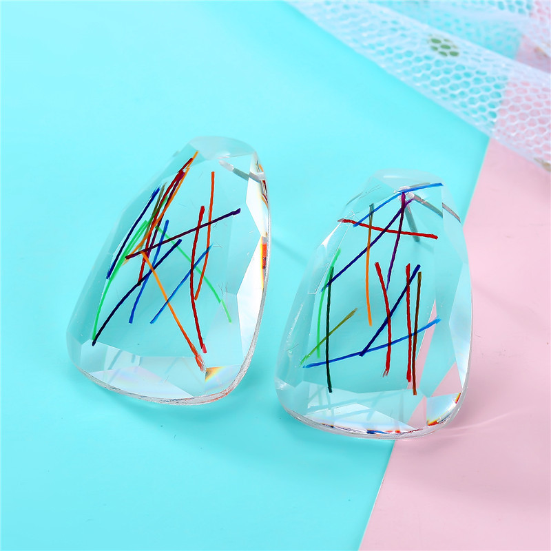 Fashion Small Personality Geometric Color Line Earrings display picture 3