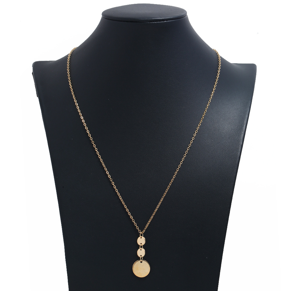 fashion metal geometric Y-shaped pendant long necklace