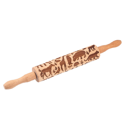 Beech solid wood rolling pin printed rolling pin baking tools roller clay tools clay sticks cookie molds