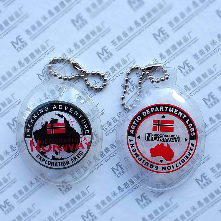 免费设计专业生产充绒标羽绒标充气标充绒泡鸭绒袋PVC羽绒标爆款