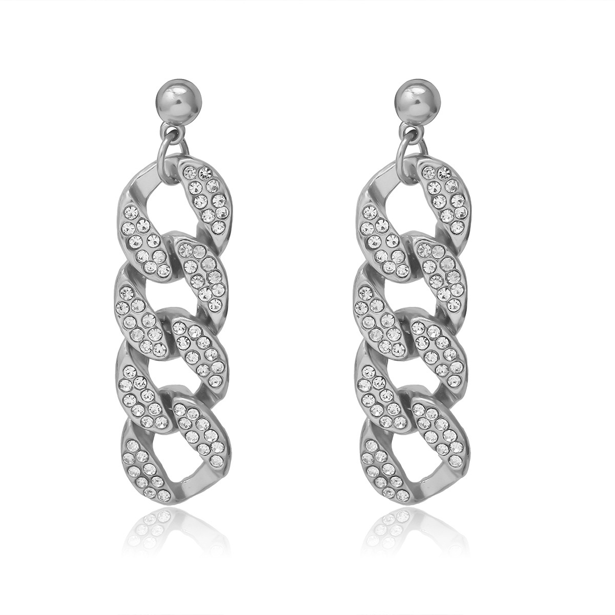 Europe Et En Amérique Croix Frontière Ornement Élégant Gracieux Diamant Boucles D'oreilles Rétro Simple Micro Incrusté Alliage Boucles D'oreilles display picture 10