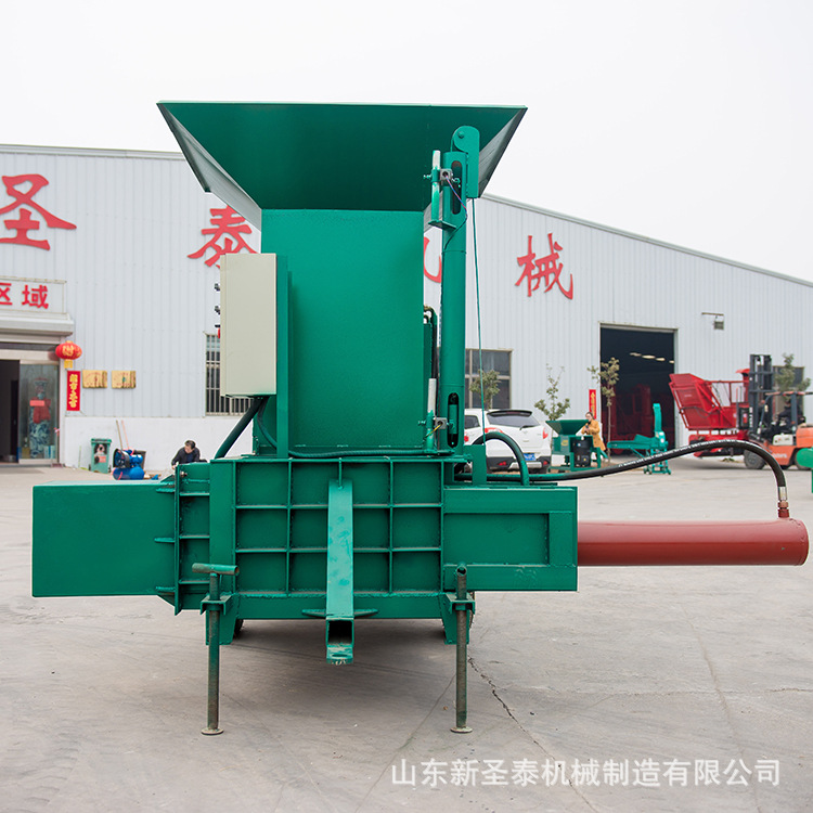 套袋打包机 自动压缩成型方包机报价 圣泰卧式蒜皮打包机