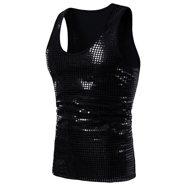 Men’s vest fashion sequins nightclub style dance performance 