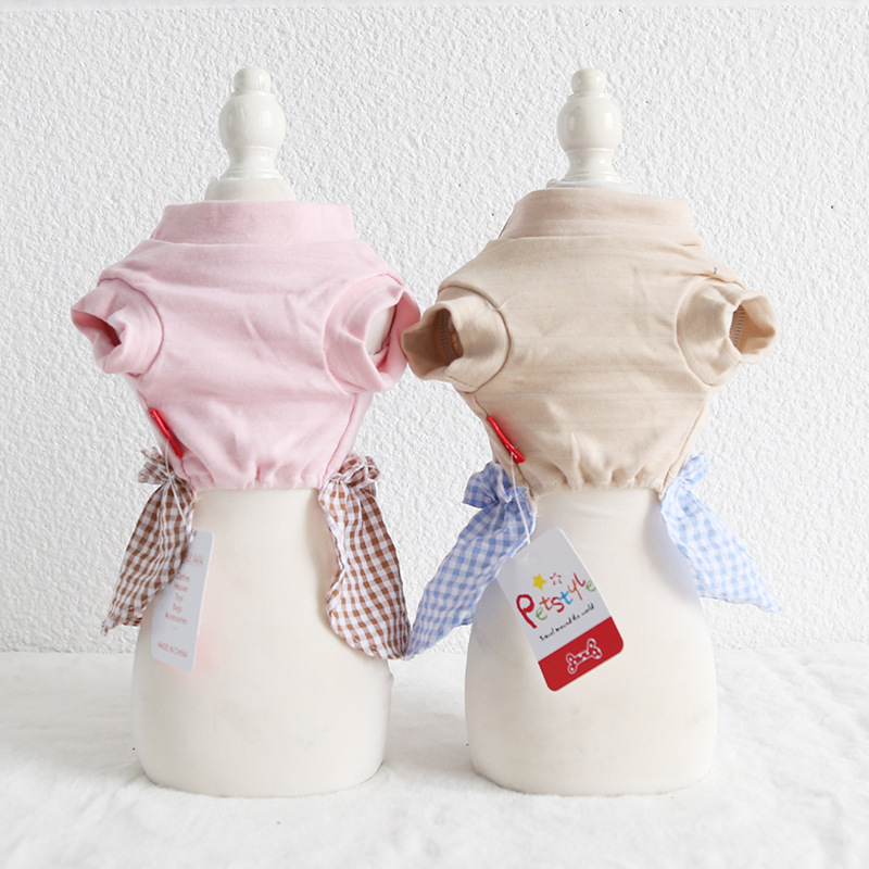 压纹蝴蝶结拼格裙