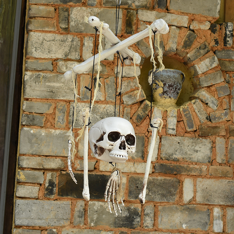 Halloween props skull skeleton wind chim...