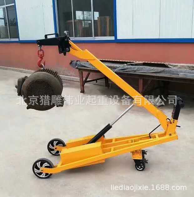 电动液压装卸车厂家 手动液压油桶升高车 折叠液压小型吊臂叉车