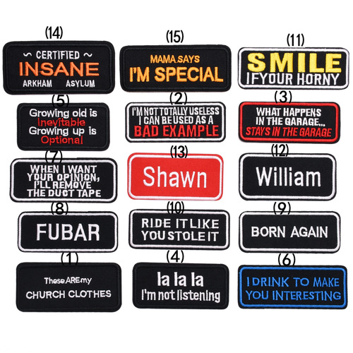 Computer embroidered stamp cloth patch English letter rectangular patch clothing accessories bag accessories cloth label patch patch