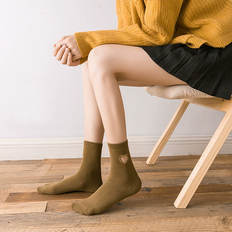 Japanese trend knee socks, combed cotton, mid-length