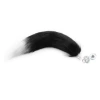 Black white tail metal anal plug