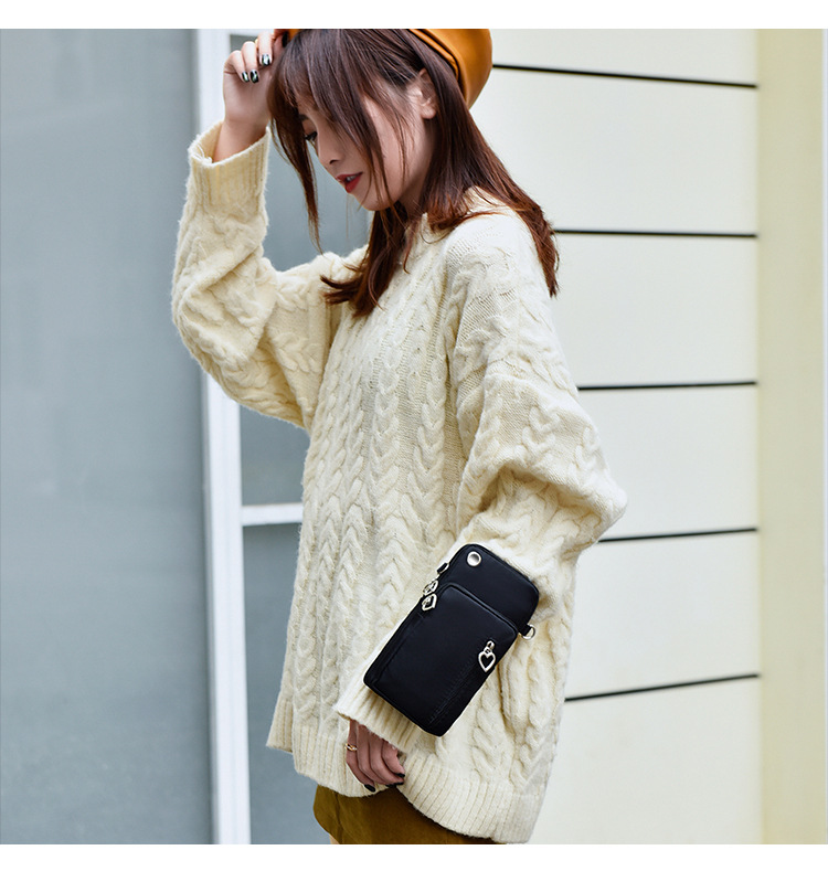 112g Weight Polyester Lining Material Zipper Closure Type Single Shoulder Strap Strap Type Phone Wallet Bags Type Daily Occasion Oxford Cloth Material Solid Color Pattern All Seasons Season Unisex Gender Fashion Style Square Shape Unisex All Seasons Oxford Cloth Fashion Phone Wallet 3