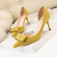 899 - a8 han edition sweet sexy high-heeled shoes high heel with shallow mouth tines hollow-out suede bowknot is women's shoes