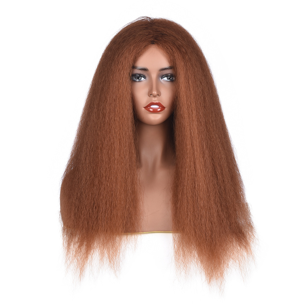 Perruque synthétique bandeau de barbe de maïs lâche et explosif bandeau de grande perruque longue_voghion.com