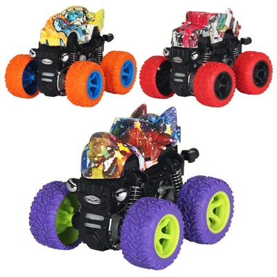 跨境專供兒童四驅越野車避震攀爬車慣性大輪特技車汽車模型玩具