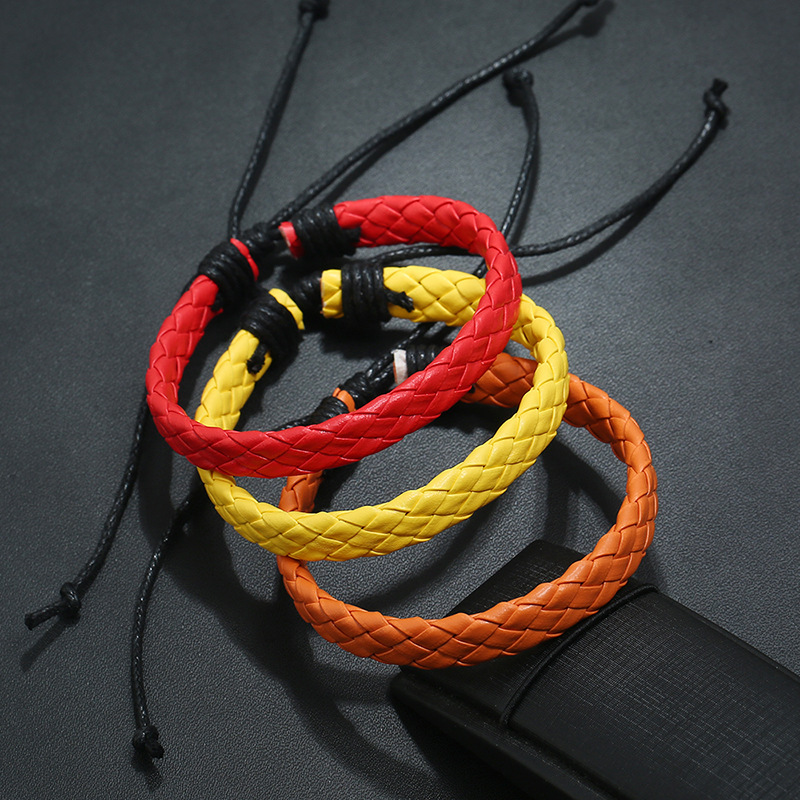 Girls Leather Bracelet Multi Color Optional PU Simple Woven Anti-Leather Bracelet Bracelet wholesale