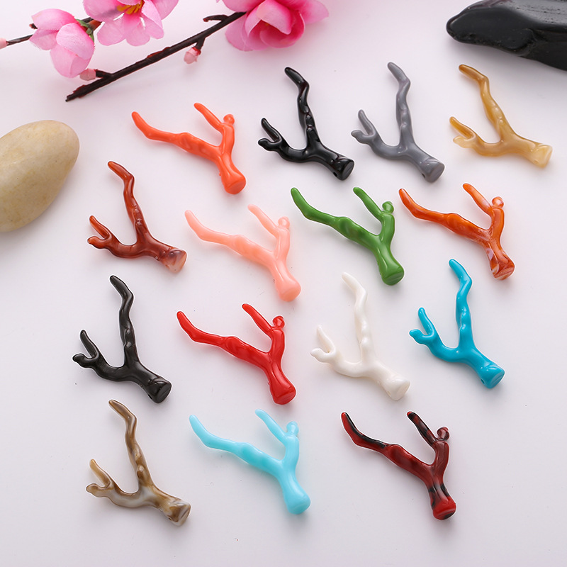 一戈diy饰品配件古风发簪步摇材料树脂 35*50mm龙角鹿角