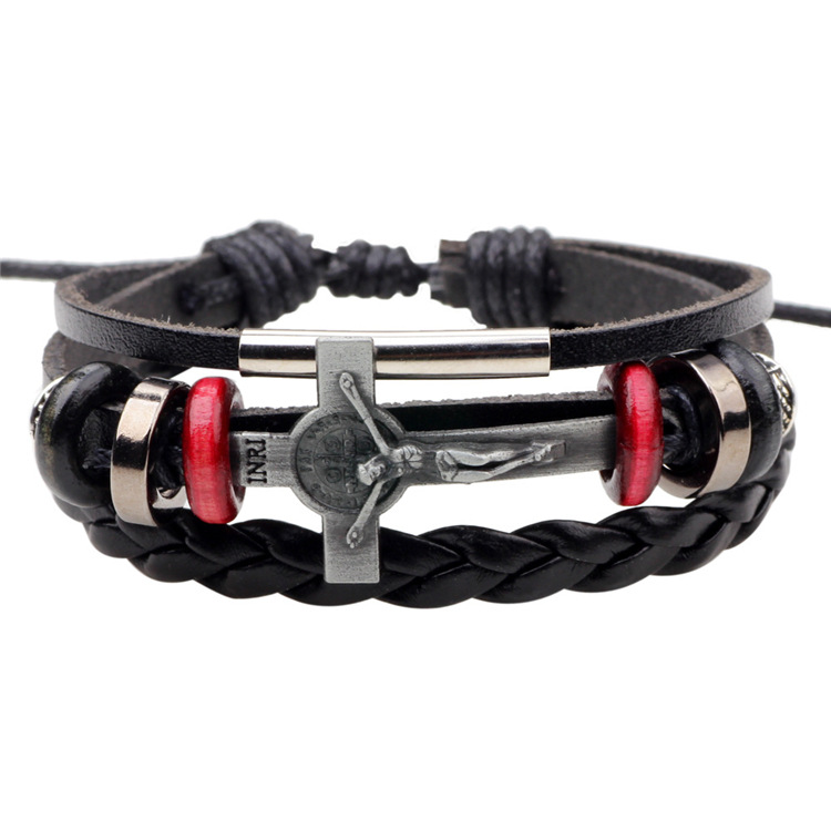 Jesus-Cross-Cowhide-Braided-Br
