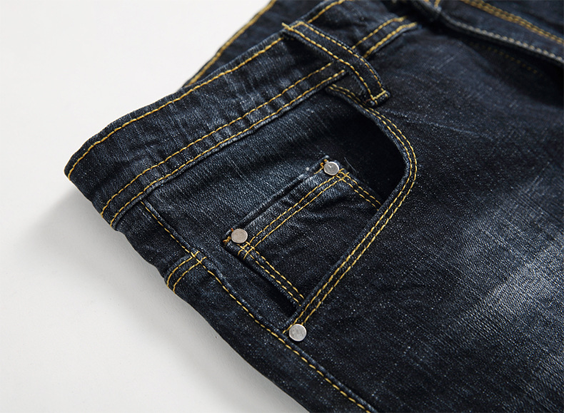 Jeans uomo distressed a gamba dritta stile casual_voghion.com