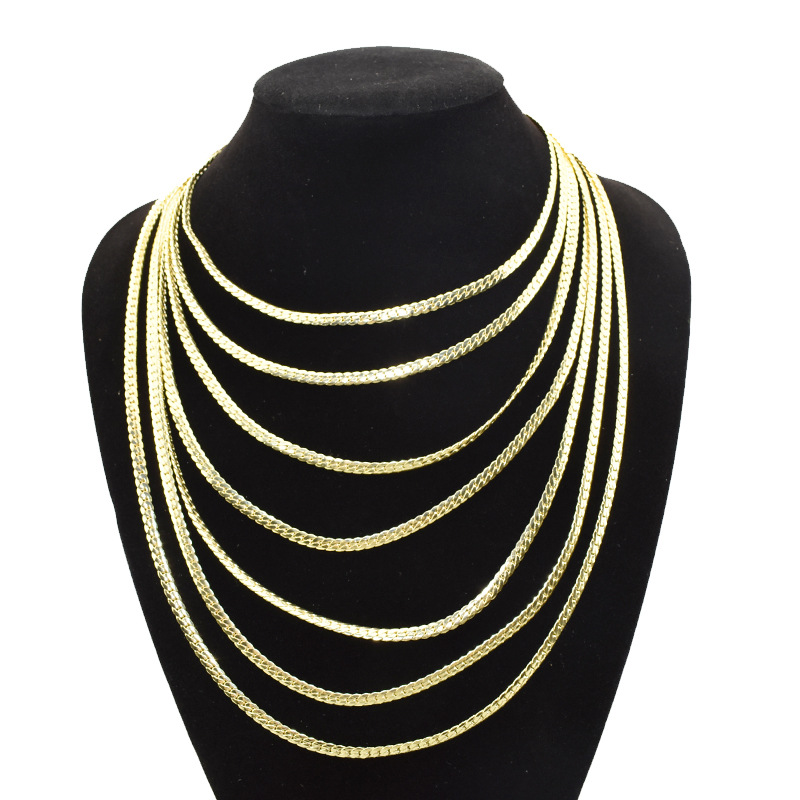 New Electroplated Jewelry Fashionable and Elegant Side Chain Copper K Gold Women's Necklace_voghion.com