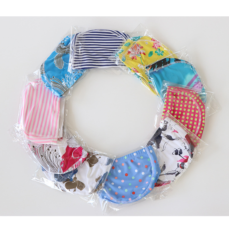 High elastic ventilation nylon Cloth cap Long Swimming cap adult children Swimming cap Random delivery