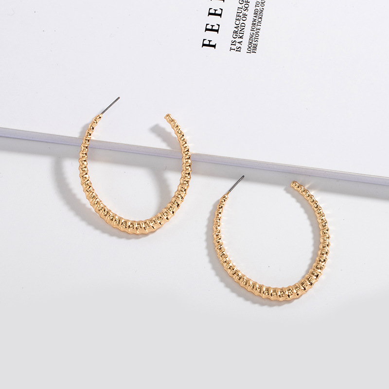 Korea Fashion Trend C-shaped Retro Exaggerated Earrings Ear Jewelry For Women display picture 8