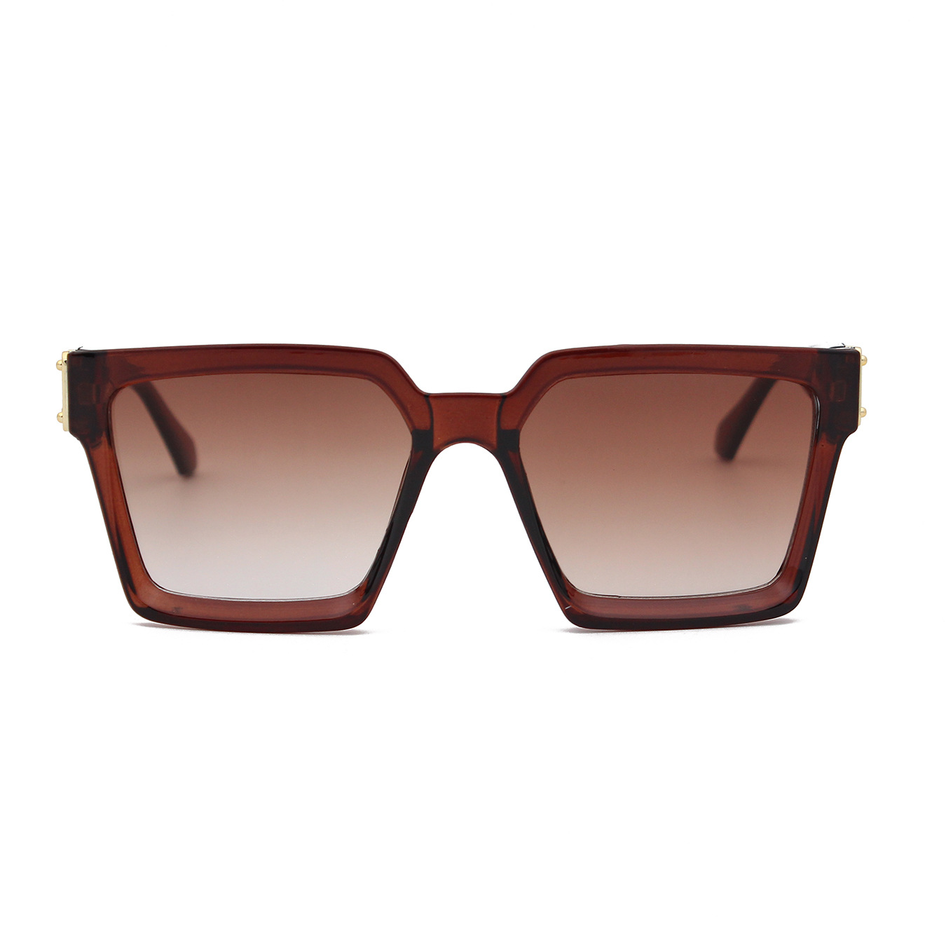 Moda moda personalizada gafas de sol de Europa y América gafas de sol de color caramelo grueso marco cuadrado integrado gafas de sol 97048