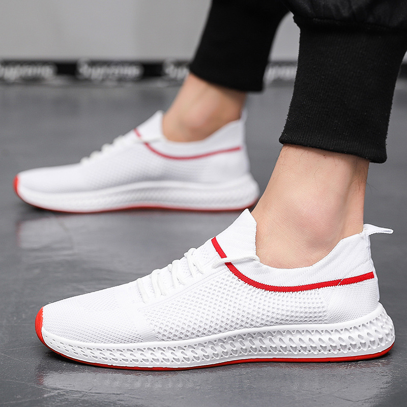 爆款飞织鞋夏季休闲运动跑步鞋防滑耐磨透气男鞋时尚百搭潮鞋批发|ru