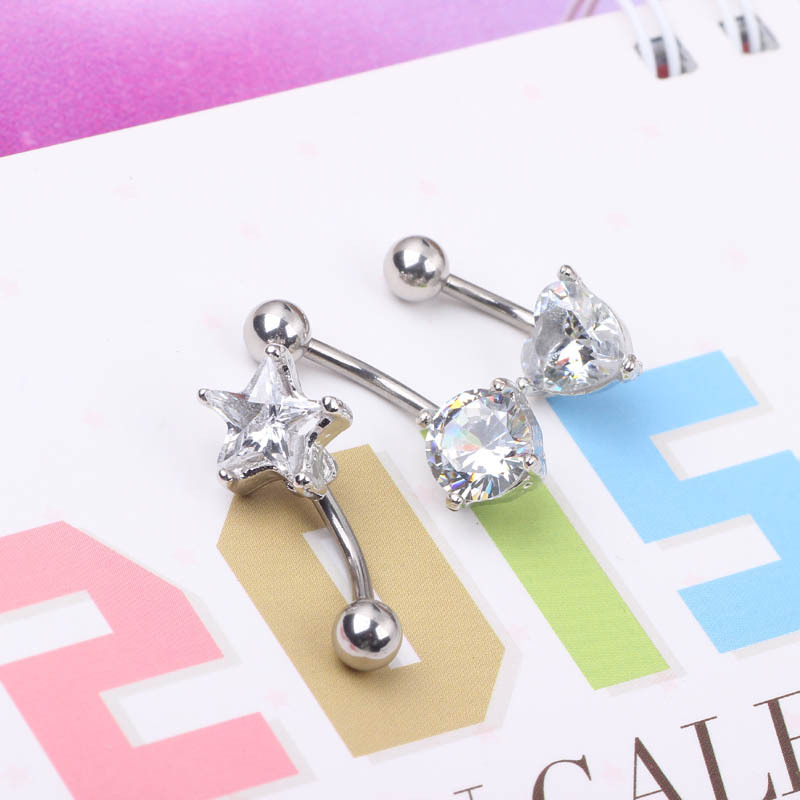 Fashion Heart Shape Stainless Steel Belly Ring 1 Piece display picture 4