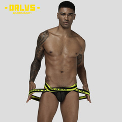 ORLVS Taobao Summer New Men's Underwear Hollow Sexy Low-Waist U-Shape Pouch Double Dungarees Men OR206