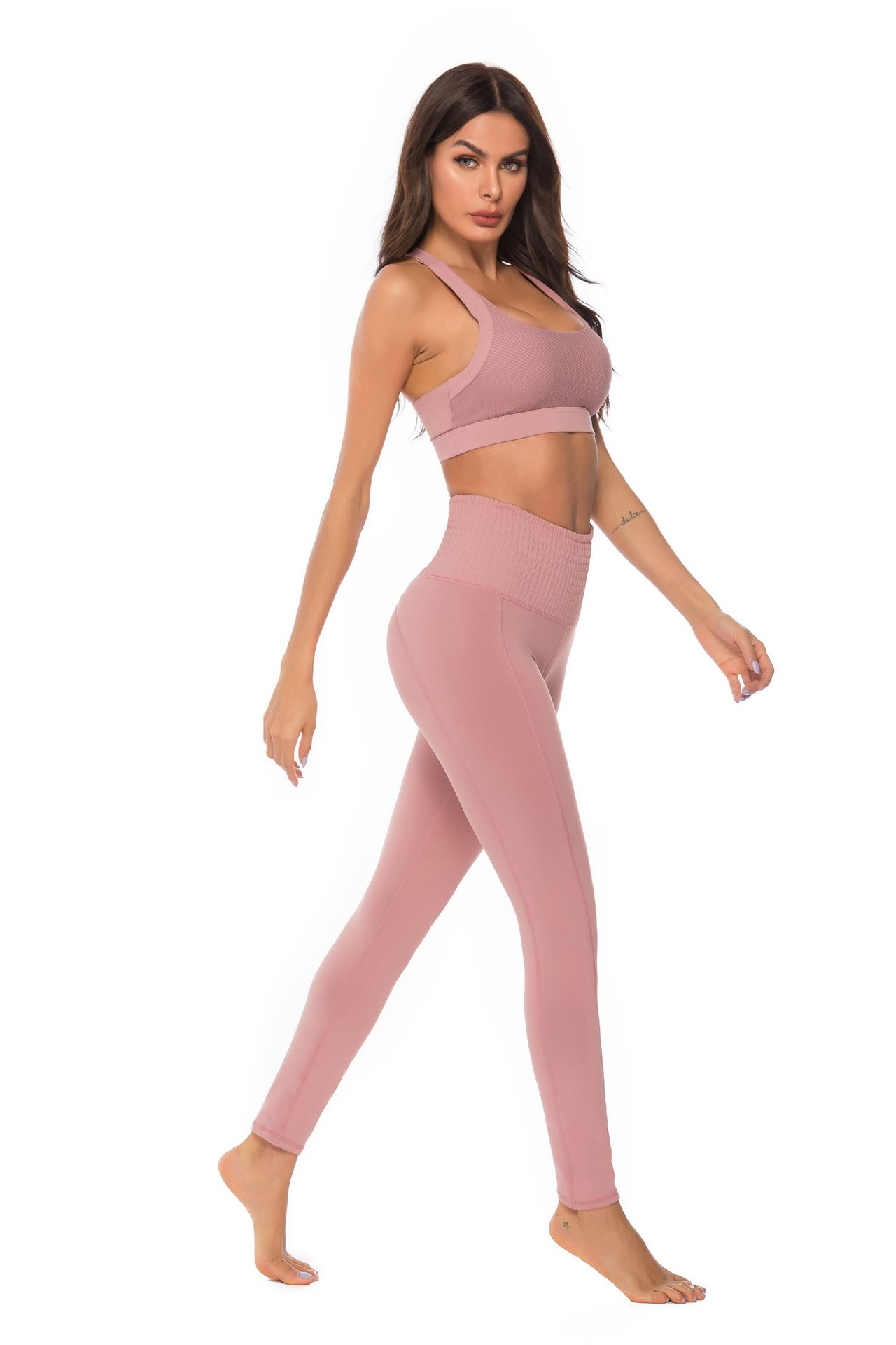 tight mid-high waist breathable yoga pants NSLX9686