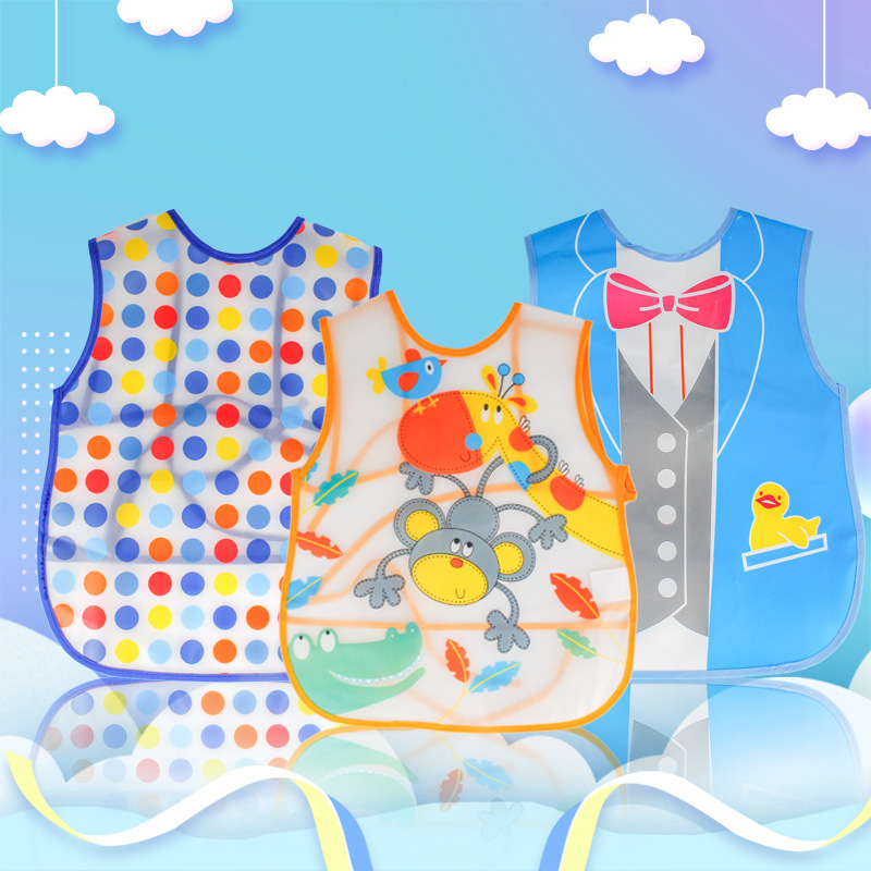 Factory direct baby eating bib vest baby waterproof bib saliva towel cartoon eva bib custom