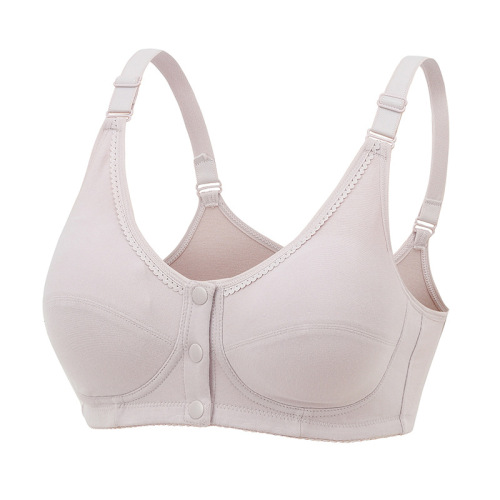 New front row three-button lace bra for middle-aged and elderly people without wire rims nursing bra maternity underwear wholesale