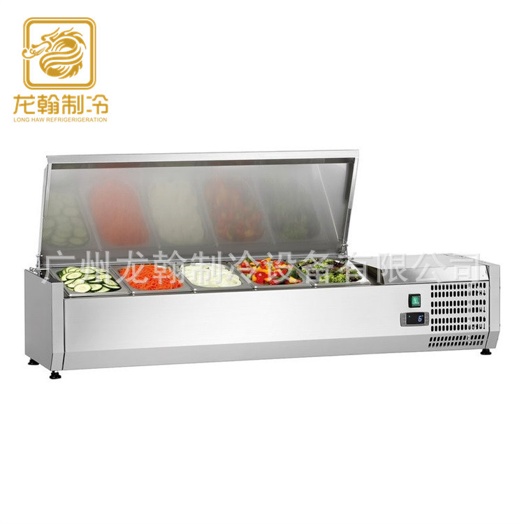 广州厂家直销 桌上型沙拉柜 不锈钢披萨台 小型沙拉台 台式冷藏柜