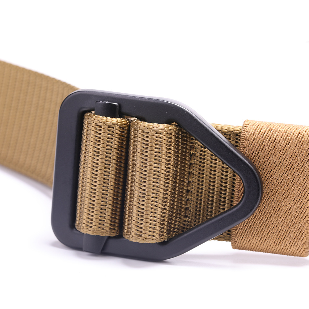 Fábrica de producción profesional de los hombres al aire libre de secado rápido bala caída cinturón de nylon puro triángulo hebilla pantalones cinturón tejido