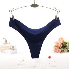 Lady's Ice Silk Invisible Seamless Thong Panties Ultra Thin Breathable Hip-Baring Cotton Comfort Underwear 2051
