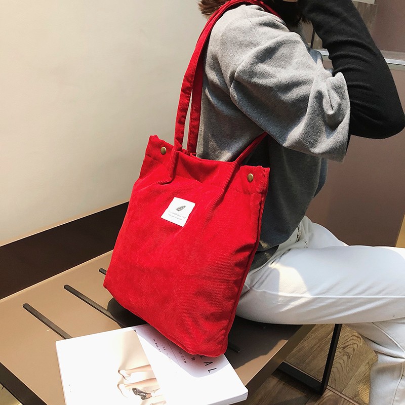 2021 nuevo estilo coreano bolso de mujer de gran capacidad bolsa de compras de pana creativa bolsa de tela moda casual