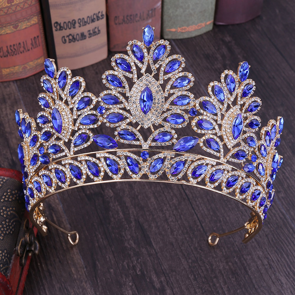 Fashion Oval Crown Alloy Hollow Out Inlay Rhinestones Crown 1 Piece display picture 4