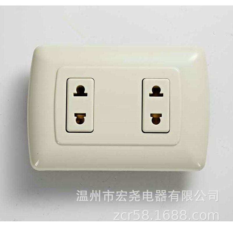 OEM贴牌加工 出口美标美规双联二孔墙壁插座 二位2孔墙面插座