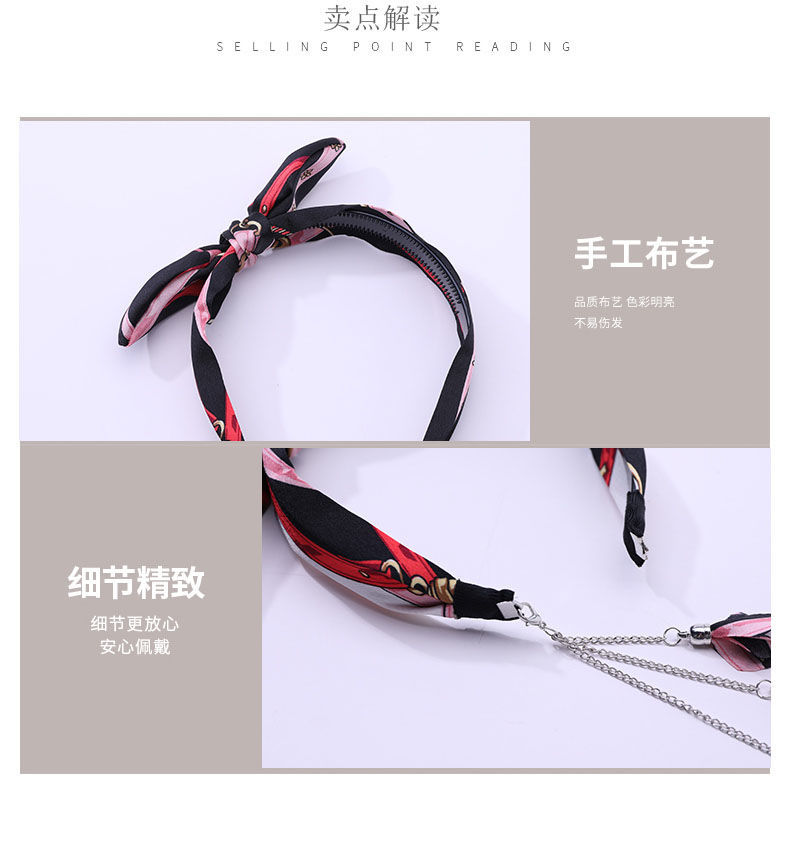 Bowknot Stirnband Haarbündel Weibliche Koreanische Studentin Niedlichen Quaste Streamer Stirnband Internet-promi-mädchen All-match Stirnband Kopfschmuck display picture 13