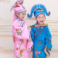 热批儿童男古装绣花清朝儿童四大才子舞台演出戏服男女童摄影套装