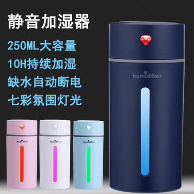 旺腾 迷你加湿器静音办公室卧室床头学生宿舍车载喷雾空气加湿器