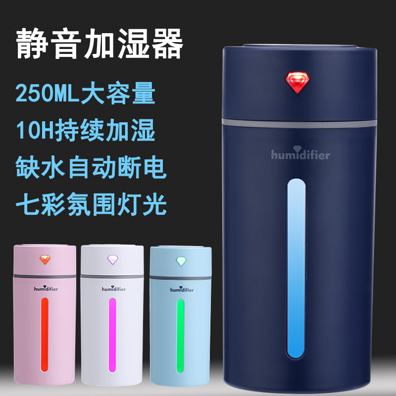 旺腾 迷你加湿器静音办公室卧室床头学生宿舍车载喷雾空气加湿器