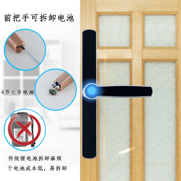 锁神铝合金门指纹锁断桥铝推拉门平开门移门智能门锁厂家