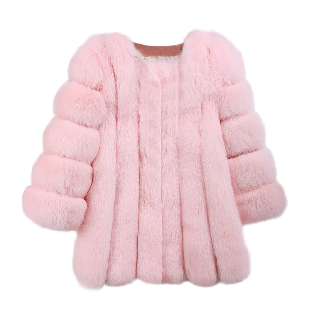 solid color faux fox fur mid-length coat nihaostyles clothing wholesale NSXSJ96504