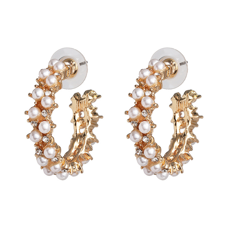 Geometric Earrings Pearl Alloy Diamond Earrings display picture 3