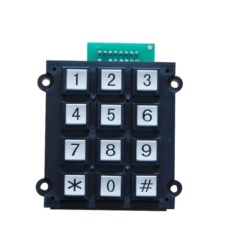 12 자리 아연 합금 공중 전화 디지털 키보드 암호 잠금 매트릭스 산업 장비 금속 디지털 키
