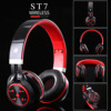 Cross -border explosion headset header Bluetooth headset ST7 can expand and fold TF card insert FM radio headset factory