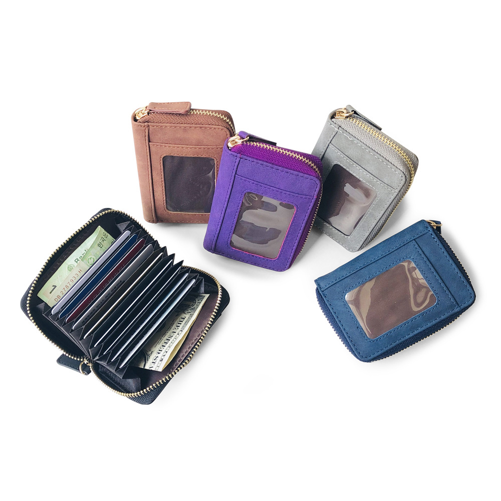 45g Weight Pu Leather Material Solid Color Pattern Unisex Gender Light Grey, Red, Blue, Black Color Korean New Simple Multi-card Position Ultra-thin Purse 6