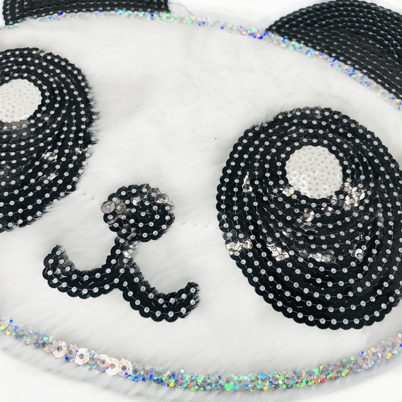 Longsheng Brodé Mignon Géant Panda Sequin En Peluche Tissu Autocollant Vêtements En Lambeaux Patch Jeans Patch Décoratifs display picture 5