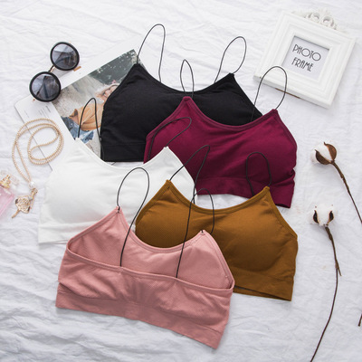 solar system seamless Wireless Thread Beautiful back Wrap chest Anti emptied With a chest pad Spaghetti straps undergarment covering the chest and abdomen student Underwear