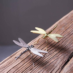 Da'antang factory wholesale dragonfly cover set pot pen mop pen holder kungfu tea set spare parts alloy tea ceremony